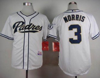 San Diego Padres #3 Derek Norris White Cool Base Stitched Baseball Jersey