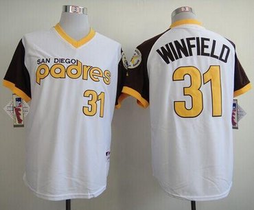 San Diego Padres #31 Dave Winfield White 1978 Turn Back The Clock Stitched Baseball Jersey