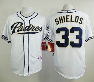 San Diego Padres #33 James Shields White Cool Base Stitched Baseball Jersey