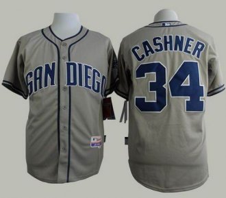 San Diego Padres #34 Andrew Cashner Grey Cool Base Stitched Baseball Jersey