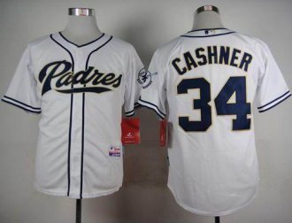 San Diego Padres #34 Andrew Cashner White Cool Base Stitched Baseball Jersey