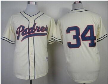 San Diego Padres #34 Rollie Fingers Cream 1948 Turn Back The Clock Baseball Jersey