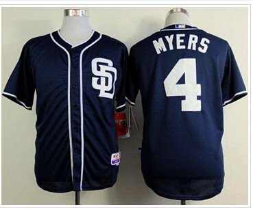 San Diego Padres #4 Wil Myers Dark Blue Alternate 1 Cool Base Stitched Baseball Jersey