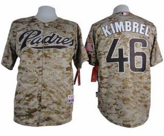 San Diego Padres #46 Craig Kimbrel Camo Alternate 2 Cool Base Stitched Baseball Jersey