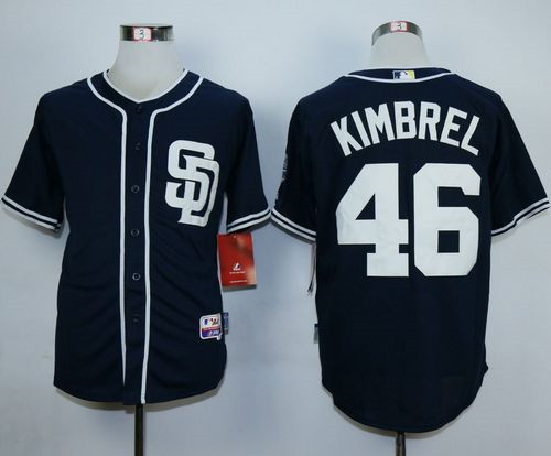 San Diego Padres #46 Craig Kimbrel Dark Blue Alternate 1 Cool Base Stitched Baseball Jersey