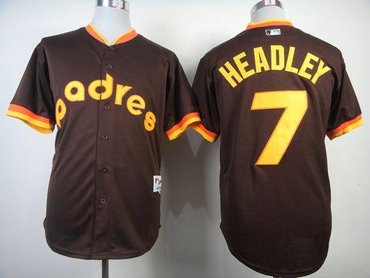 San Diego Padres #7 Chase Headley Coffee 1984 Turn Back The Clock Baseball Jersey