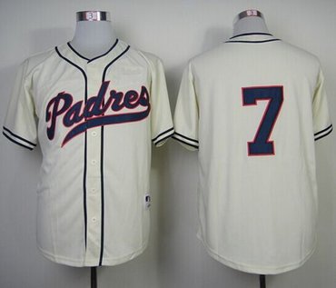 San Diego Padres #7 Chase Headley Cream 1948 Turn Back The Clock Stitched Baseball Jersey