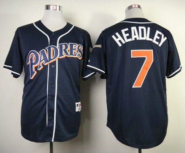 San Diego Padres #7 Chase Headley Navy Blue 1998 Turn Back The Clock Baseball Jersey
