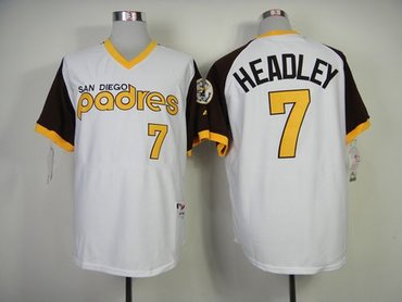 San Diego Padres #7 Chase Headley White 1978 Turn Back The Clock Baseball Jersey