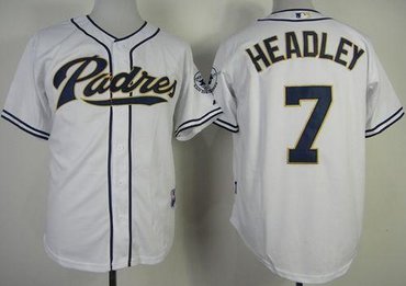 San Diego Padres #7 Chase Headley White Cool Base Baseball Jersey