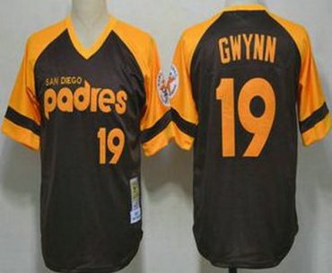 San Diego Padres 19 Tony Gwynn Brown 1984 Throwback MLB Jerseys