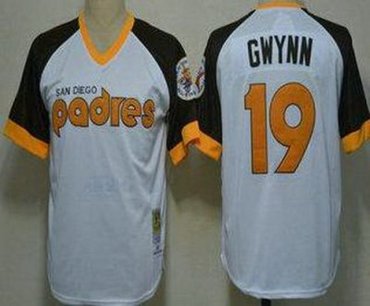 San Diego Padres 19 Tony Gwynn White 1984 Throwback MLB Jerseys