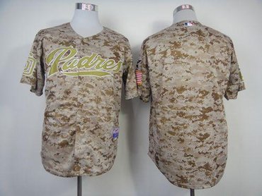 San Diego Padres Blank Camo Alternate 2 Cool Base Stitched Baseball Jersey