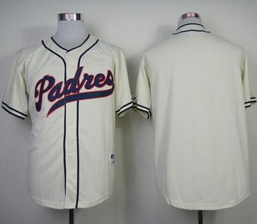 San Diego Padres Blank Cream 1948 Turn Back The Clock Stitched Baseball Jersey