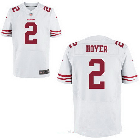 San Francisco 49ers #2 Brian Hoyer White Nike NFL Elite Men's Stitched Jersey San Francisco 49ers #2 Brian Hoyer White Nike NFL Elite Men's Stitched Jersey