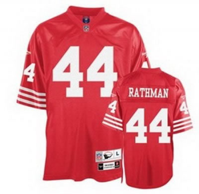 San Francisco 49ers #44 Rathman Red Throwback Jerseys