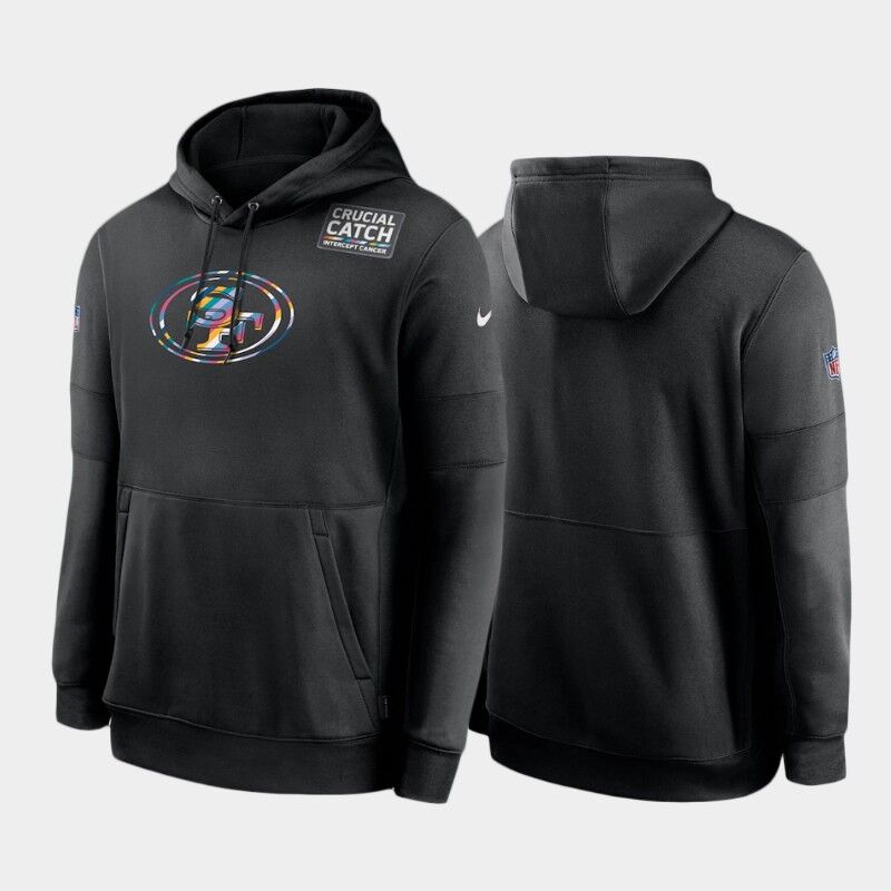 San Francisco 49ers 2020 NFL Crucial Catch Sideline Performance Pullover Hoodie Black San Francisco 49ers 2020 NFL Crucial Catch Sideline Performance Pullover Hoodie Black
