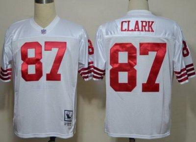 San Francisco 49ers 87 Dwight Clark White Throwback NFL Jerseys