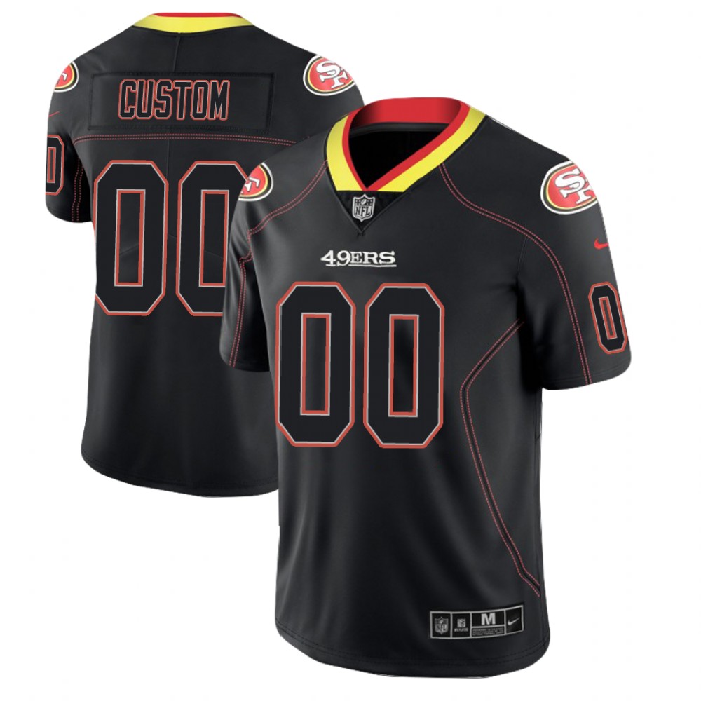San Francisco 49ers Custom 2018 Lights Out Color Rush Limited Black Jersey San Francisco 49ers Custom 2018 Lights Out Color Rush Limited Black Jersey