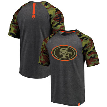 San Francisco 49ers Heathered Gray Camo NFL Pro Line By Fanatics Branded T-Shirt San Francisco 49ers Heathered Gray Camo NFL Pro Line By Fanatics Branded T-Shirt