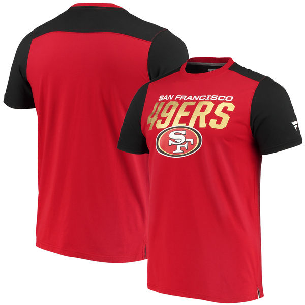 San Francisco 49ers NFL Pro Line By Fanatics Branded Iconic Color Blocked T-Shirt ScarletBlack