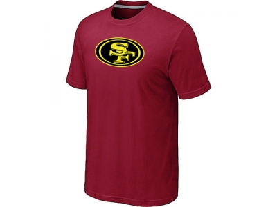 San Francisco 49ers Neon Logo Charcoal Red T-shirt