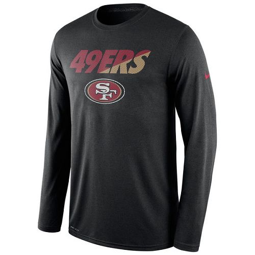 San Francisco 49ers Nike Black Legend Staff Practice Long Sleeves Performance T-Shirt San Francisco 49ers Nike Black Legend Staff Practice Long Sleeves Performance T-Shirt