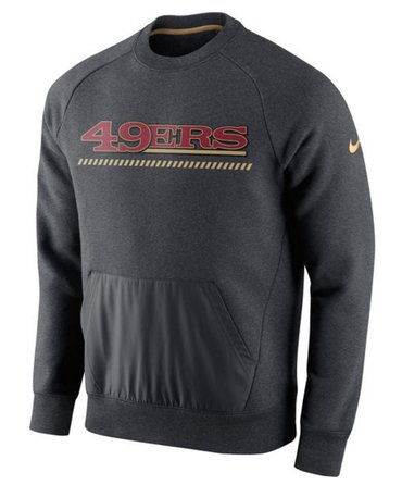 San Francisco 49ers Nike Championship Drive Gold Collection Hybrid Fleece Performance Sweatshirt Charcoal San Francisco 49ers Nike Championship Drive Gold Collection Hybrid Fleece Performance Sweatshirt Charcoal