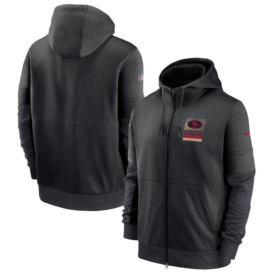 San Francisco 49ers Nike Sideline Impact Lockup Performance Full-Zip Hoodie Black San Francisco 49ers Nike Sideline Impact Lockup Performance Full-Zip Hoodie Black