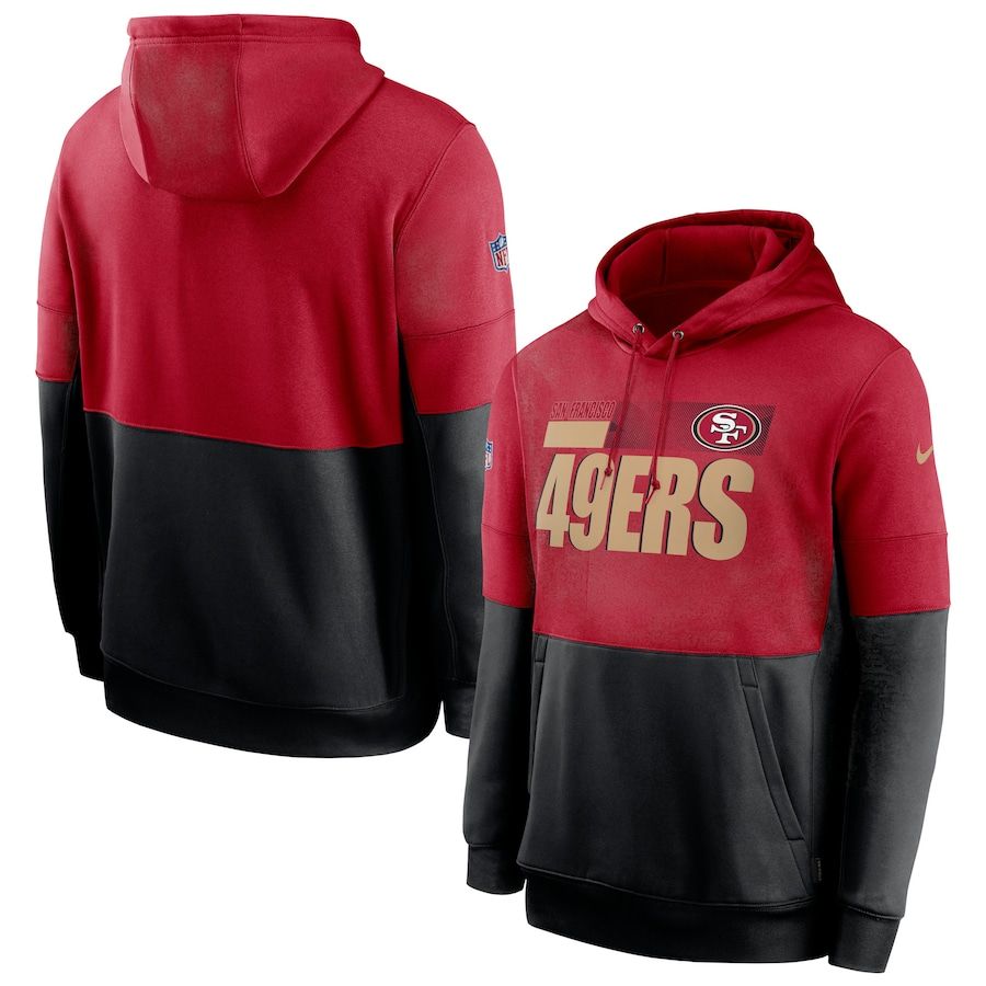 San Francisco 49ers Nike Sideline Impact Lockup Performance Pullover Hoodie Scarlet Black San Francisco 49ers Nike Sideline Impact Lockup Performance Pullover Hoodie Scarlet Black