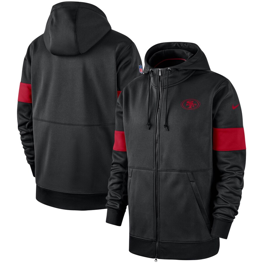 San Francisco 49ers Nike Sideline Performance Full Zip Hoodie Black San Francisco 49ers Nike Sideline Performance Full Zip Hoodie Black