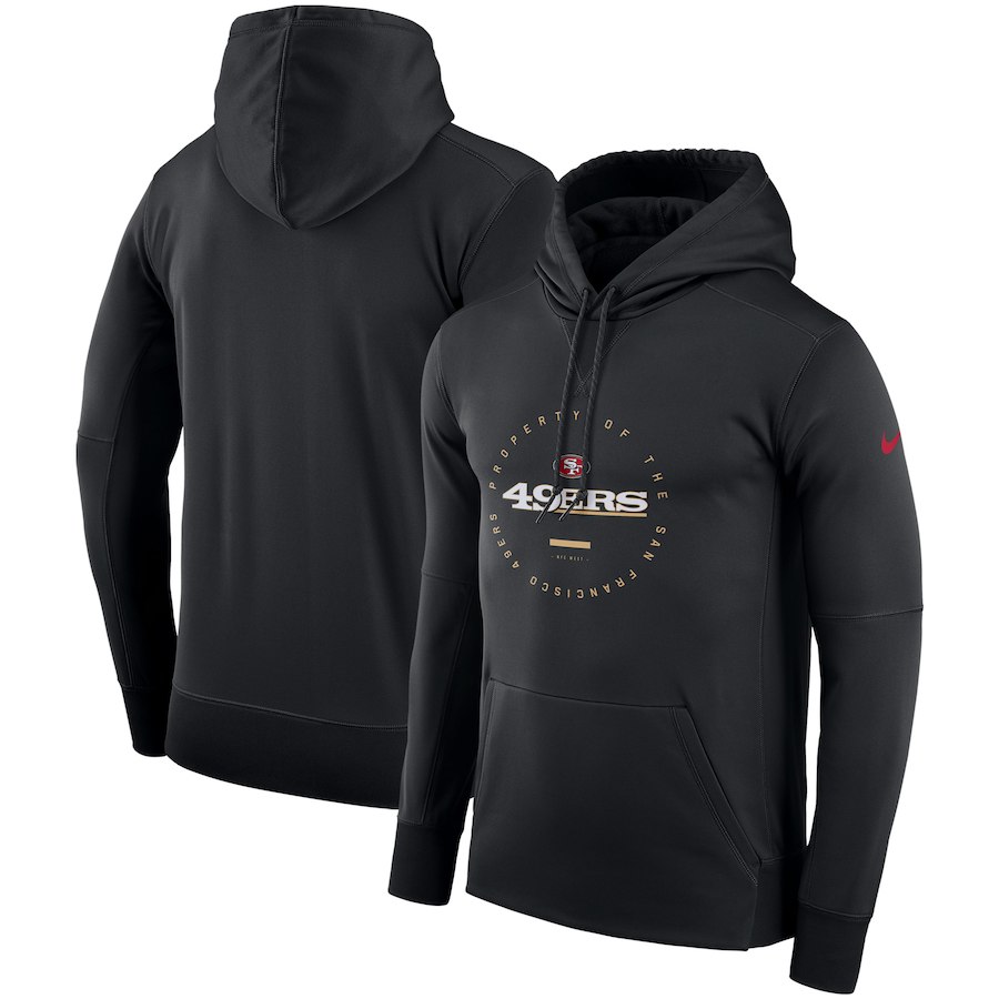 San Francisco 49ers Nike Sideline Property Of Wordmark Logo Performance Pullover Hoodie Black