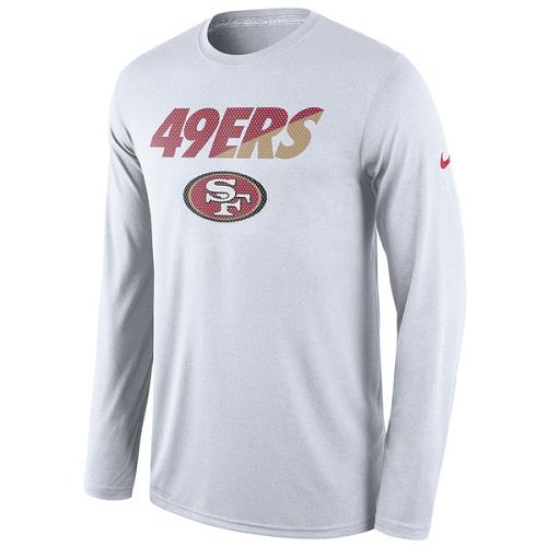 San Francisco 49ers Nike White Legend Staff Practice Long Sleeves Performance T-Shirt San Francisco 49ers Nike White Legend Staff Practice Long Sleeves Performance T-Shirt