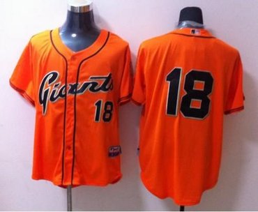 San Francisco Giants #18 Matt Cain Orange Baseball Jersey