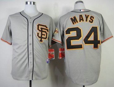 San Francisco Giants #24 Willie Mays Grey Cool Base Road 2 Baseball MLB Jersey