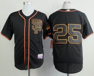 San Francisco Giants #25 Barry Bonds Black Alternate Cool Base Stitched Baseball Jersey