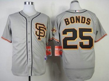 San Francisco Giants #25 Barry Bonds Grey Cool Base Road 2 Baseball MLB Jersey