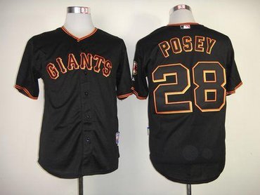 San Francisco Giants #28 Buster Posey Black Baseball Jersey