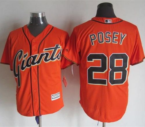 San Francisco Giants #28 Buster Posey Orange Alternate New Cool Base Stitched Baseball Jersey