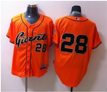 San Francisco Giants #28 Buster Posey Orange Baseball Jersey