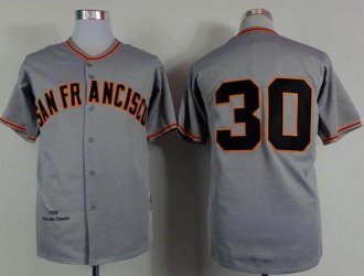 San Francisco Giants #30 Orlando Cepeda Grey(Mitchell And Ness 1962)Stitched Baseball Jersey