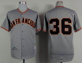 San Francisco Giants #36 Gaylord Perry Grey(Mitchell And Ness 1962)Stitched Baseball Jersey