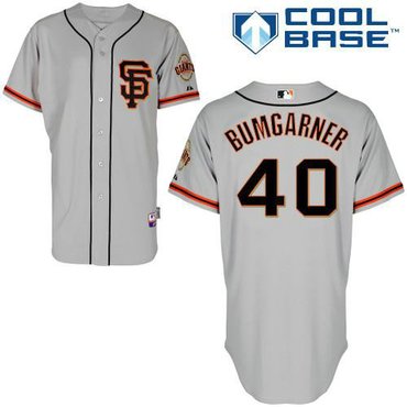 San Francisco Giants #40 Madison Bumgarner Grey Road 2 Cool Base Stitched Baseball Jersey
