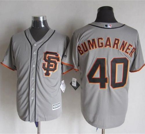 San Francisco Giants #40 Madison Bumgarner Grey Road 2 New Cool Base Stitched Baseball Jersey