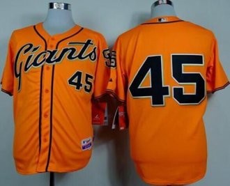 San Francisco Giants #45 Travis Ishikawa Orange Alternate Cool Base Stitched Baseball Jersey