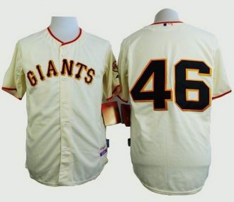 San Francisco Giants #46 Santiago Casilla Cream Home Cool Base Stitched Baseball Jersey
