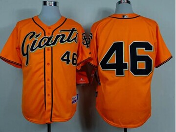 San Francisco Giants #46 Santiago Casilla Orange Alternate Cool Base Stitched Baseball Jersey