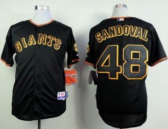 San Francisco Giants #48 Pablo Sandoval Black Baseball Jersey