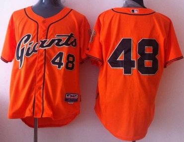 San Francisco Giants #48 Pablo Sandoval Orange Baseball Jersey