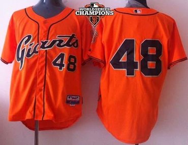 San Francisco Giants #48 Pablo Sandoval Orange Cool Base 2012W World Series Champion Patch Baseball Jerseys